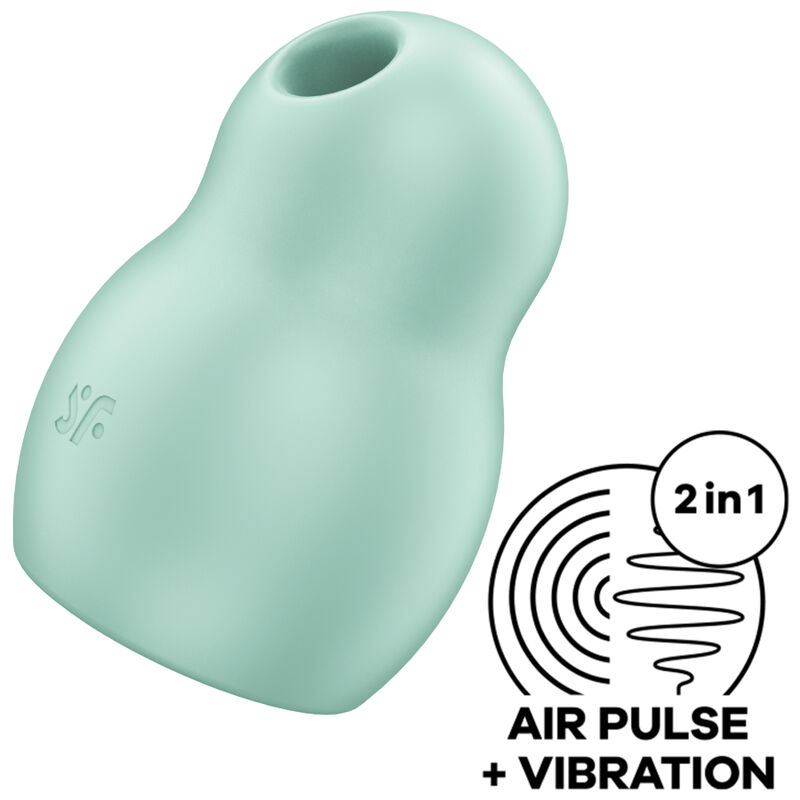 SATISFYER PRO TO GO 1 DOUBLE AIR PULSE STIMULATOR VIBRATOR - GREEN