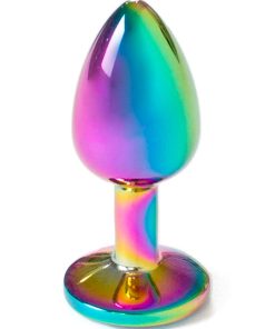 SECRET PLAY - METAL BUTT PLUG RAINBOW SMALL SIZE 7 CM