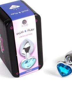 Alternative view of SECRET PLAY - METAL BUTT PLUG BLUE HEART SMALL SIZE 7 CM