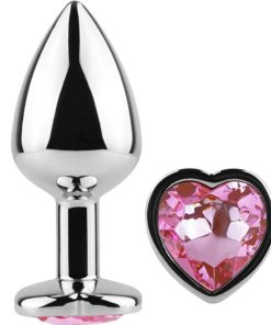 SECRET PLAY - METAL BUTT PLUG FUCHSIA HEART SMALL SIZE 7 CM