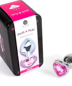 Alternative view of SECRET PLAY - METAL BUTT PLUG FUCHSIA HEART SMALL SIZE 7 CM