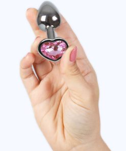 SECRET PLAY - METAL BUTT PLUG FUCHSIA HEART SMALL SIZE 7 CM - slika 3