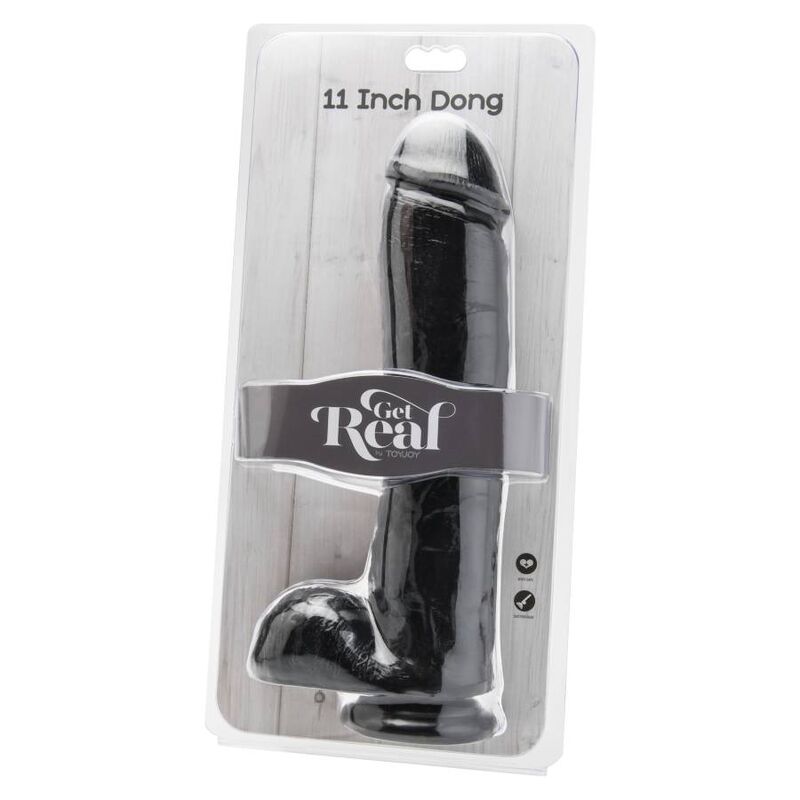 GET REAL - DILDO 28 CM WITH BALLS BLACK - slika 2