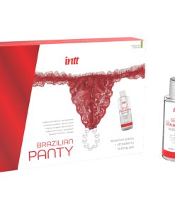 Alternative view of INTT - BRAZILIAN RED PANTY WITH PEARLS AND LUBRICATING GEL 50ML