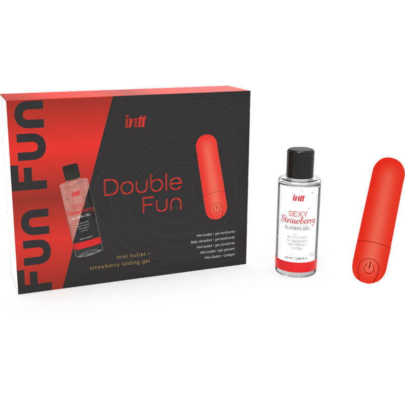 INTT - DOUBLE FUN KIT WITH VIBRATING BULLET AND STRAWBERRY MASSAGE GEL - slika 3