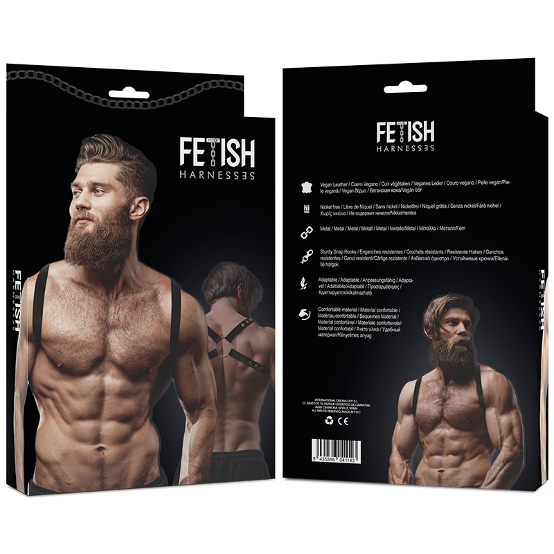 FETISH SUBMISSIVE ATTITUDE - ECO LEATHER BACK STRAP HARNESS MEN - slika 2