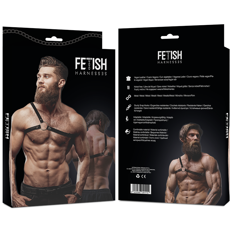 FETISH SUBMISSIVE ATTITUDE - ECO LEATHER CROSSED SHOULDER STRAP HARNESS MEN - slika 2