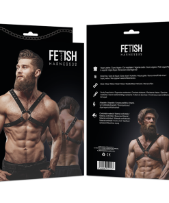 Alternative view of FETISH SUBMISSIVE ATTITUDE - ECO LEATHER CROSSED CHEST STRAP HARNESS MEN