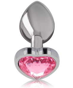 Alternative view of INTENSE - METAL ALUMINUM ANAL PLUG HEART PINK SIZE L
