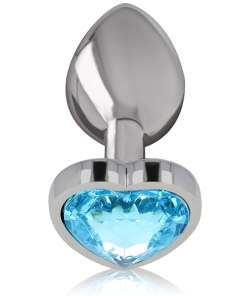 Alternative view of INTENSE - METAL ALUMINUM ANAL PLUG HEART BLUE SIZE L