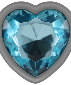 INTENSE - METAL ALUMINUM ANAL PLUG HEART BLUE SIZE M - slika 3