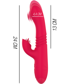 INTENSE - DUA MULTIFUNCTION RECHARGEABLE VIBRATOR UP DOWN WITH RED TONGUE - slika 3