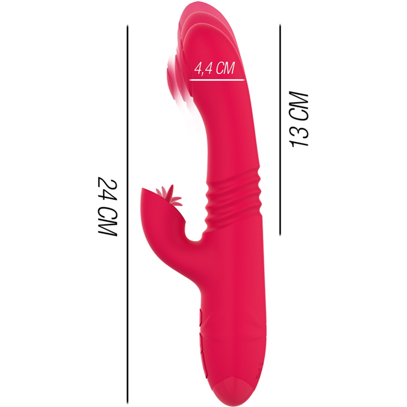 INTENSE - DUA MULTIFUNCTION RECHARGEABLE VIBRATOR UP DOWN WITH RED TONGUE - slika 3