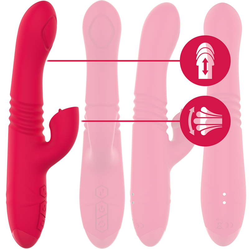 INTENSE - DUA MULTIFUNCTION RECHARGEABLE VIBRATOR UP DOWN WITH RED TONGUE - slika 2