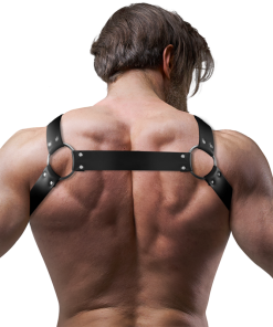 FETISH SUBMISSIVE ATTITUDE - BULLDOG CROSSED CHEST HARNESS ADJUSTABLE NEOPRENE WITH ZIPPERS MEN - slika 3
