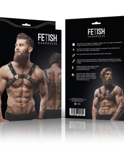 Alternative view of FETISH SUBMISSIVE ATTITUDE - BULLDOG CHEST HARNESS ADJUSTABLE ECO LEATHER MEN