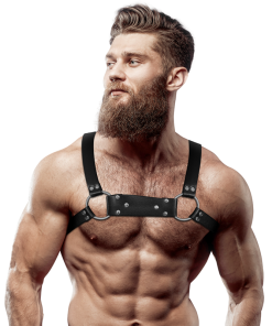 FETISH SUBMISSIVE ATTITUDE - BULLDOG CHEST HARNESS ECO LEATHER MEN SIZE M/L