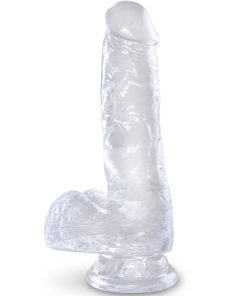 KING COCK CLEAR - REALISTIC PENIS WITH BALLS 13.5 CM TRANSPARENT