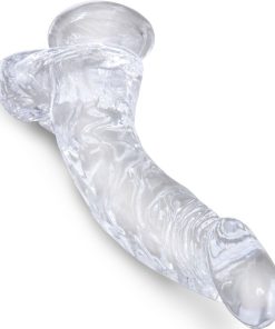 Alternative view of KING COCK CLEAR - REALISTIC CURVED PENIS WITH BALLS 16.5 CM TRANSPARENT