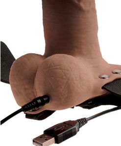 Alternative view of FETISH FANTASY SERIES - ADJUSTABLE HARNESS REALISTIC PENIS WITH RECHARGEABLE TESTICLES AND VIBRATOR 15 CM