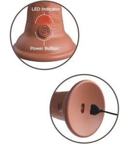 KING COCK ELITE - REALISTIC DILDO VIBRATING SILICONE 15.2 CM CARAMEL - slika 3