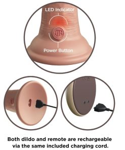 KING COCK ELITE - REALISTIC DILDO VIBRATOR  SILICONE REMOTE CONTROL 23 CM - slika 3