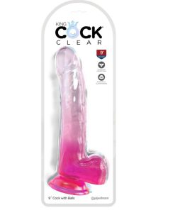 Alternative view of KING COCK CLEAR - DILDO WITH TESTICLES 20.3 CM PINK