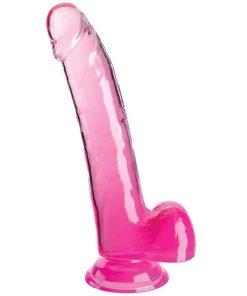 KING COCK CLEAR - DILDO WITH TESTICLES 20.3 CM PINK