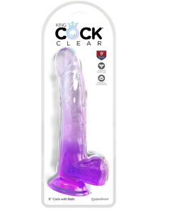 Alternative view of KING COCK CLEAR - DILDO WITH TESTICLES 20.3 CM PURPLE