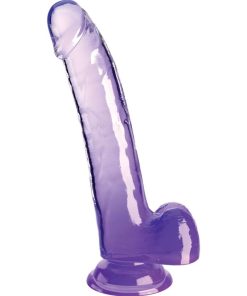KING COCK CLEAR - DILDO WITH TESTICLES 20.3 CM PURPLE