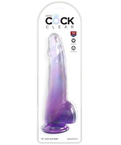 Alternative view of KING COCK CLEAR - DILDO WITH TESTICLES 19 CM PURPLE