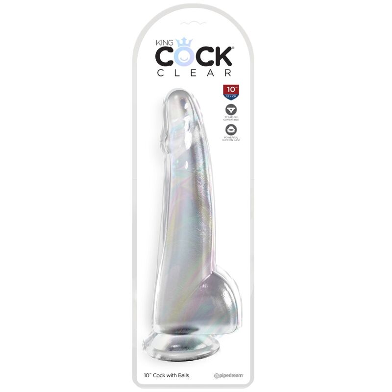 KING COCK CLEAR - DILDO WITH TESTICLES 19 CM TRANSPARENT - slika 2