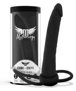 MYTHOLOGY - COBI ONYX ANAL DILDO WITH COCK AND TESTICLE RING 13 CM