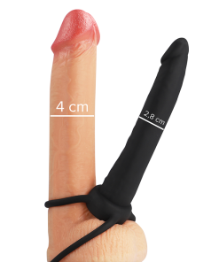 Alternative view of MYTHOLOGY - COBI ONYX ANAL DILDO WITH COCK AND TESTICLE RING 13 CM