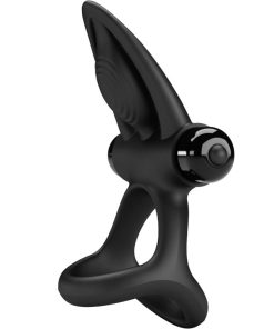 Alternative view of PRETTY LOVE - VIBRATING RING 10 VIBRATIONS BLACK SILICONE