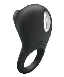 Alternative view of PRETTY LOVE - VIBRATING PENIS RING WITH BLACK TONGUE