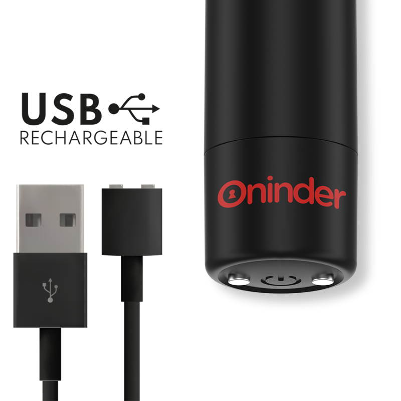 ONINDER - BERLIN BULLET VIBRATOR BLACK 9 MODES 8.5 X 2 CM - FREE APP - slika 3