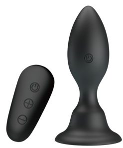 MR PLAY - ANAL PLUG WITH VIBRATION BLACK REMOTE CONTROL - slika 3