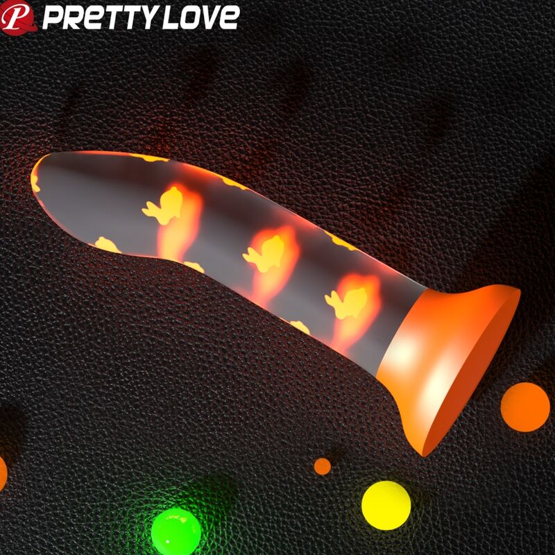 PRETTY LOVE - MAGICAL NIGHTFALL DILDO WITHOUT VIBRATION LUMINOUS ORANGE - slika 3