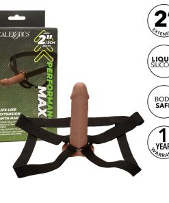 Alternative view of CALIFORNIA EXOTICS - PERFORMANCE MAXX LIFE-LIKE EXTENSION WITH HARNESS BROWN SKIN