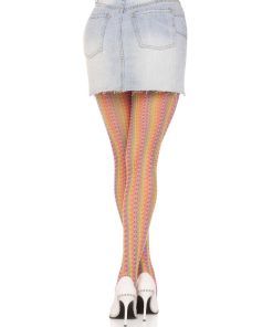 Alternative view of LEG AVENUE - MULTICOLOR CROCHET STOCKINGS