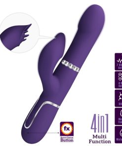Alternative view of PRETTY LOVE - ZALIN RABBIT VIBRATOR PEARLS 4 IN 1 PURPLE