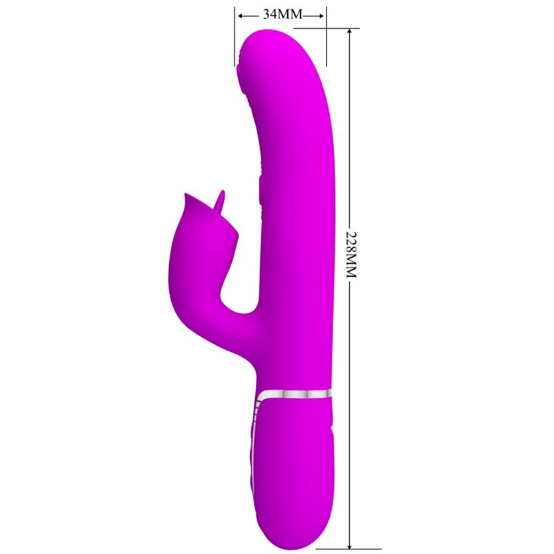 PRETTY LOVE - RABBIT VIBRATOR WITH LICKING FUCHSIA - slika 2
