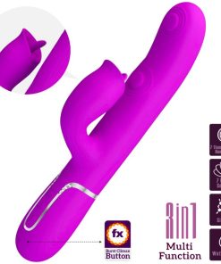 PRETTY LOVE - RABBIT VIBRATOR WITH LICKING FUCHSIA - slika 3