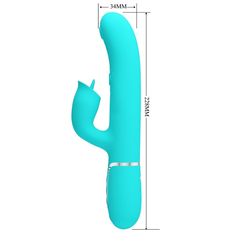 PRETTY LOVE - RABBIT VIBRATOR WITH LICKING AQUA GREEN - slika 2