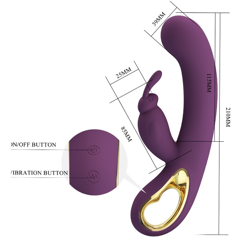 PRETTY LOVE - LIAM RABBIT VIBRATOR G SPOT STIMULATOR PURPLE - slika 3