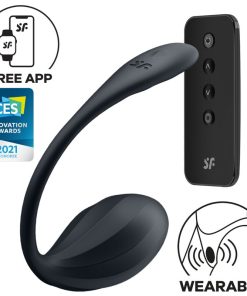 SATISFYER - RIBBED PETAL G POINT STIMULATOR REMOTE CONTROL BLACK FREE APP