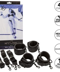 CALEXOTICS - NOCTURNAL BED RESTRAINTS LEATHER ADJUSTABLE BLACK