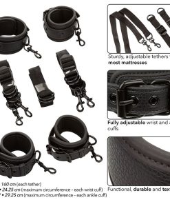 CALEXOTICS - NOCTURNAL BED RESTRAINTS LEATHER ADJUSTABLE BLACK - slika 3