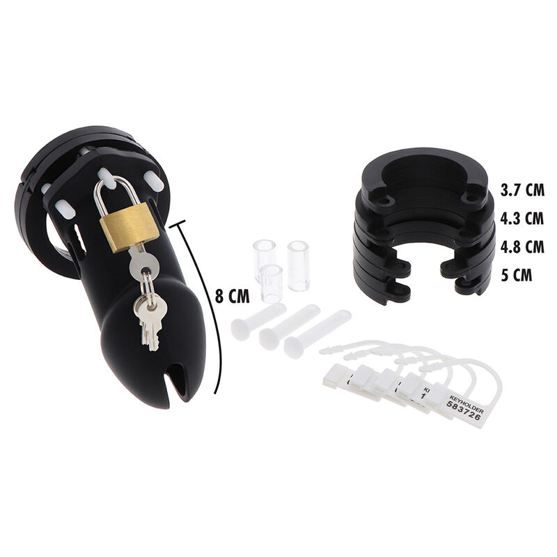 HIDDEN DESIRE - EXTREME CHASTITY COCK CAGE SILICONE SIZE L BLACK - slika 3